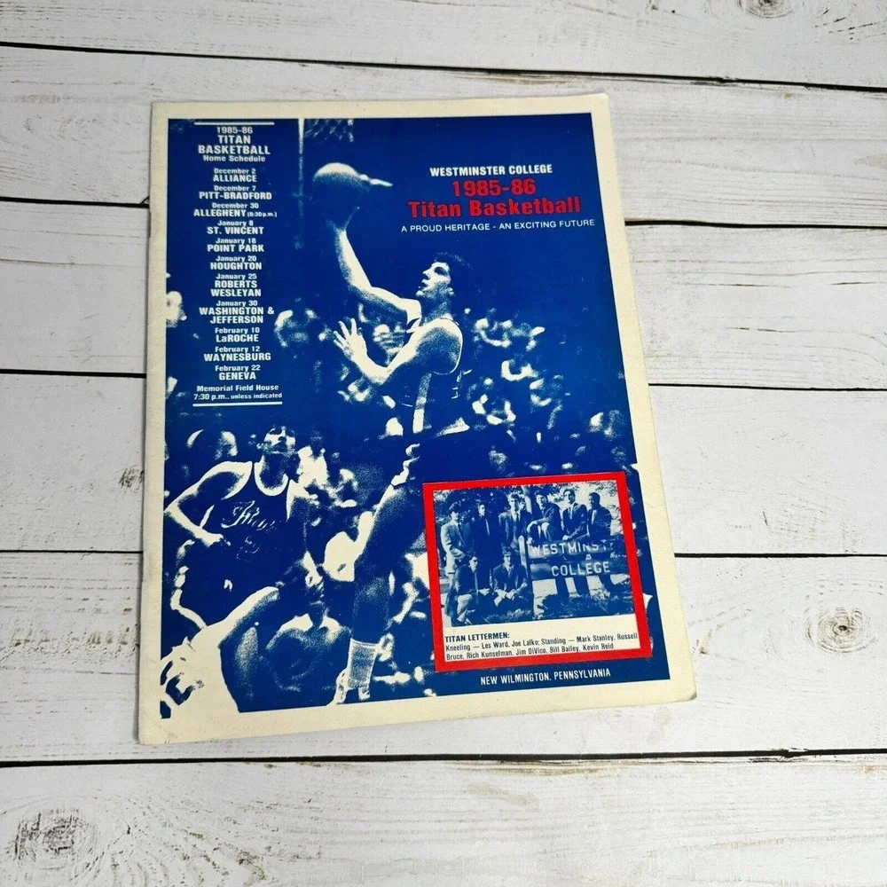 1985–86 Westminster College Titans Men's Basketball Media Guide Yearbook